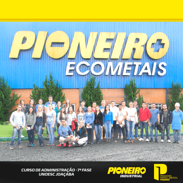 Estudantes das universidades Unoesc e Uniarp realizam visita na Pioneiro Ecometais através do Programa Portas Abertas