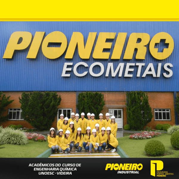 Acadêmicos do curso de Engenharia Química da Unoesc Videira visitam a Pioneiro Ecometais