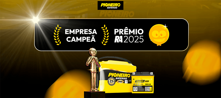 Baterias Pioneiro é campeã do Prêmio Reclame AQUI 2025 na categoria Baterias Automotivas